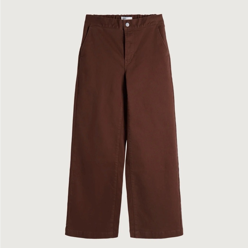 Oak + Fort twill Brown Wide-Leg Pants